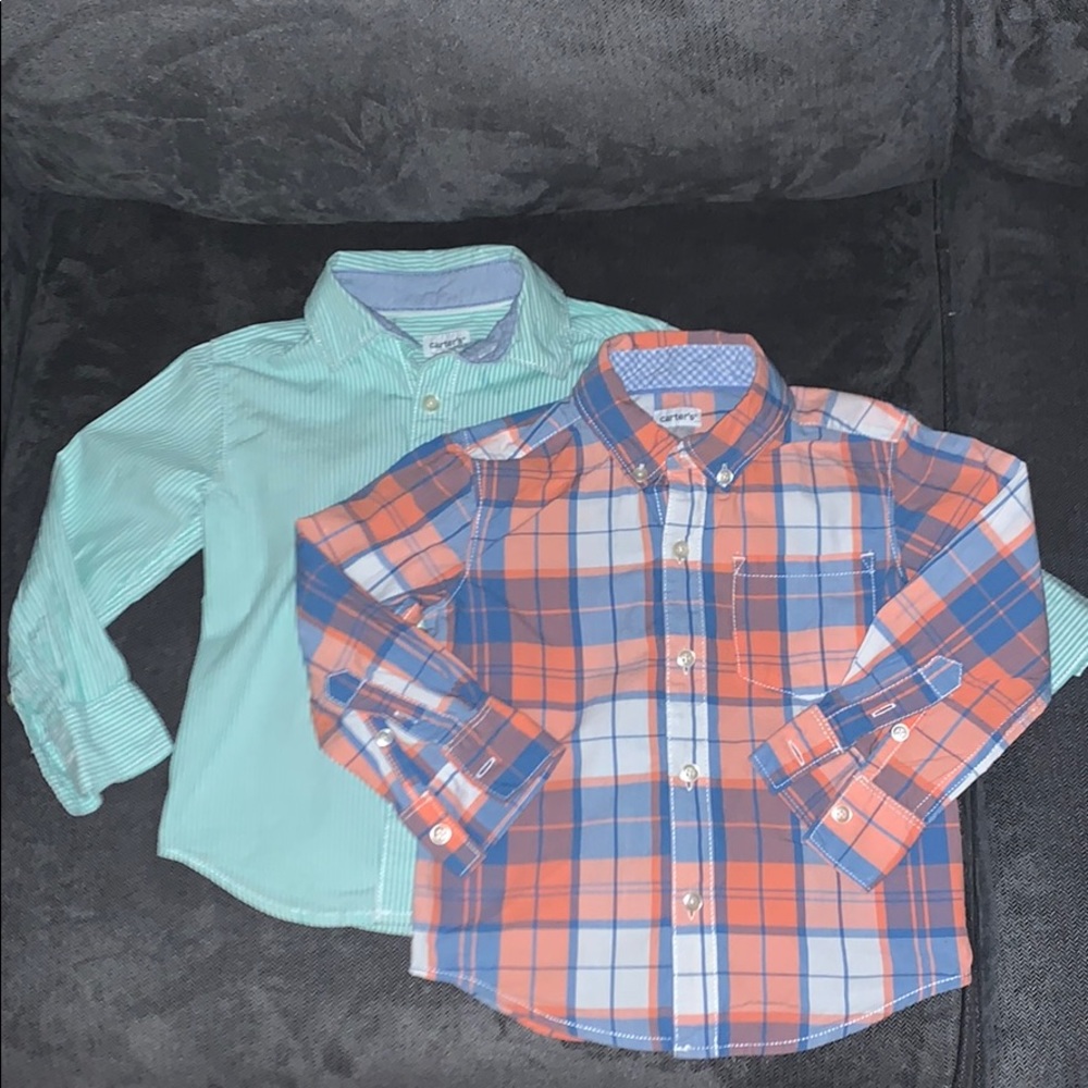 Two toddler boys button down shirts